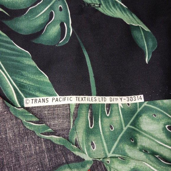 VINTAGE Paradise Found Shirt Black Bird of Paradise Monstera Hawaiian Men's 2XL - Picture 6 of 10